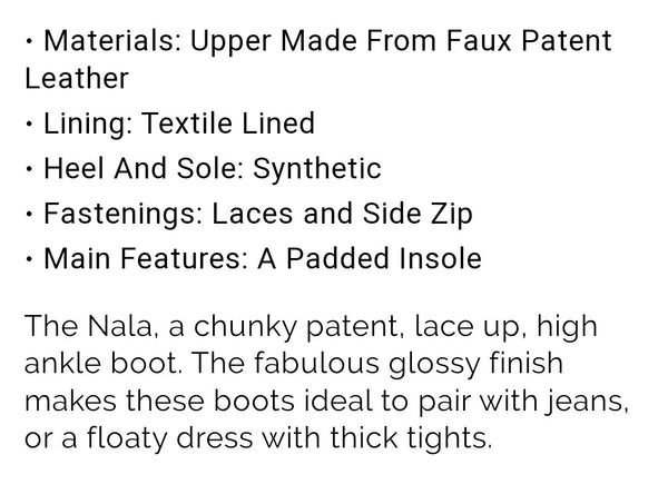 Nala navy patent boot