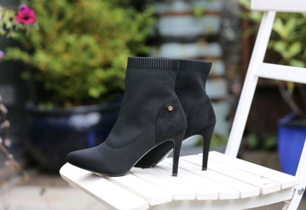 Roxanne black Stiletto sock boot