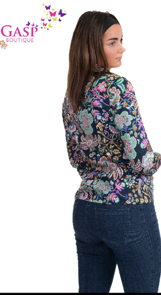 Robell navy floral happy jacket