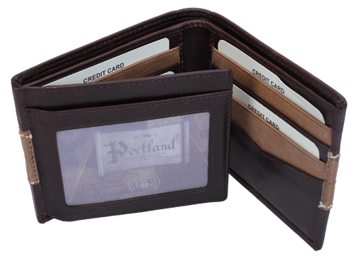 Real leather black multi leather wallet