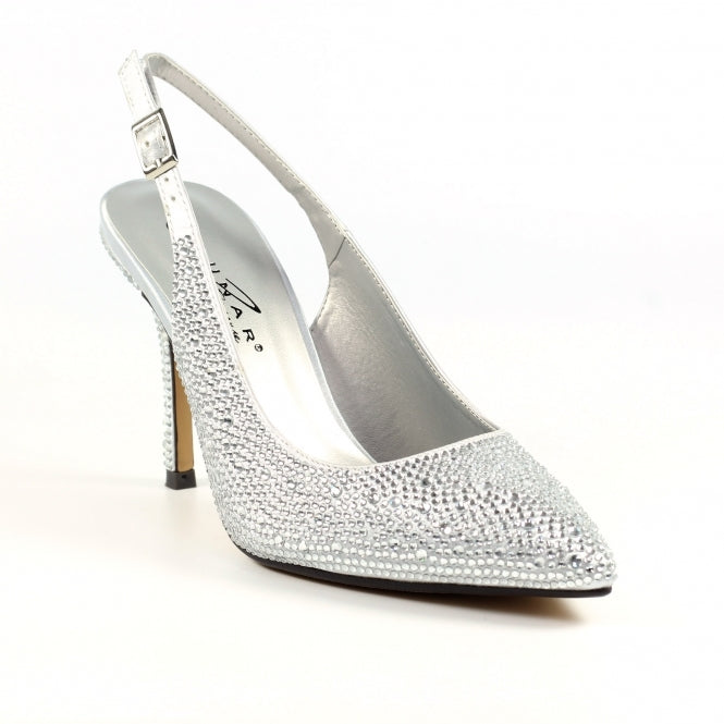 Rubiya silver slingback shoe