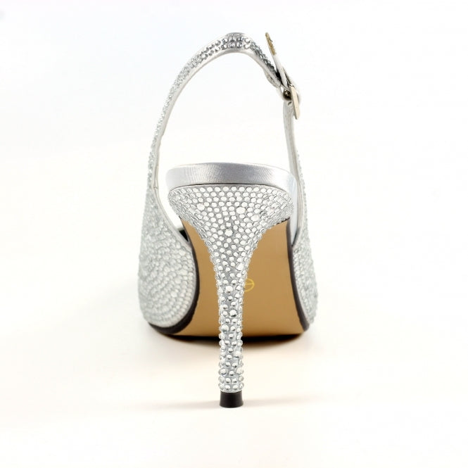 Rubiya silver slingback shoe